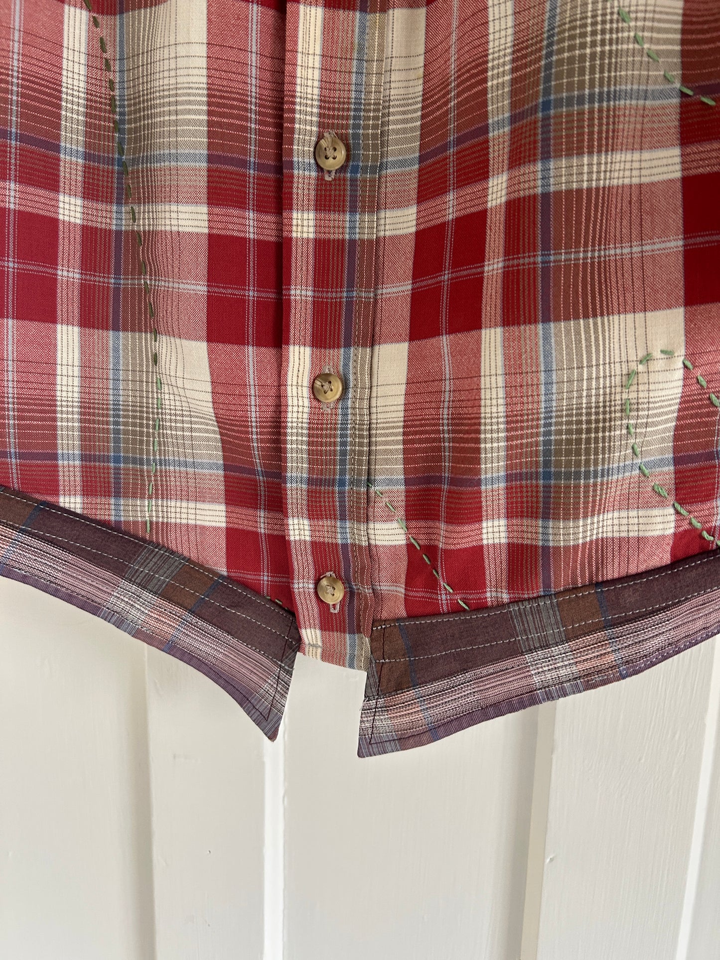 Reworked “Tuxedo Workwear” Buttondown Shirt with Handstitching M/L #TBML6