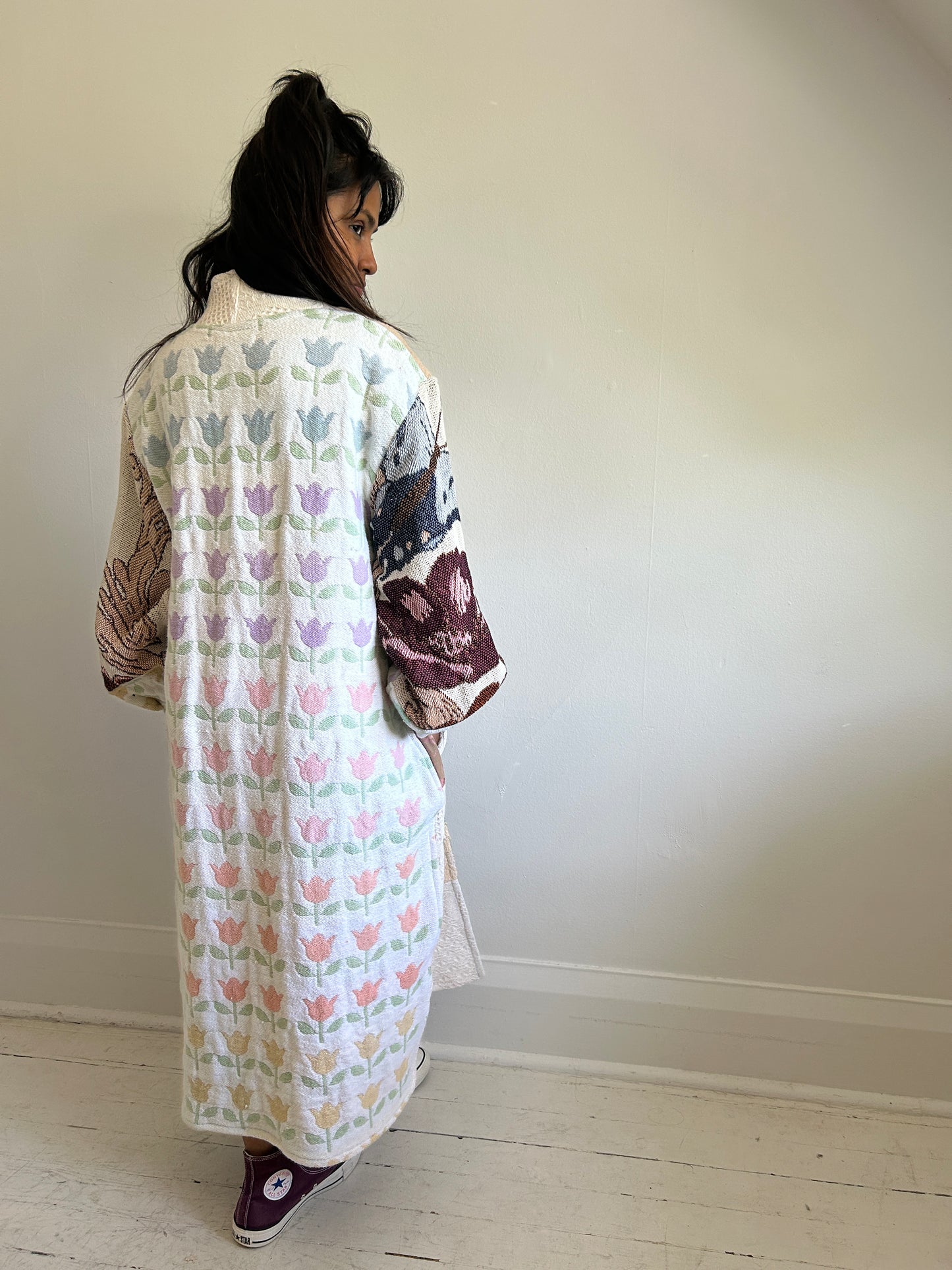 Vivianne Jacket with Upcycled Woven Throw Patchworked Size M/L #VIVT4