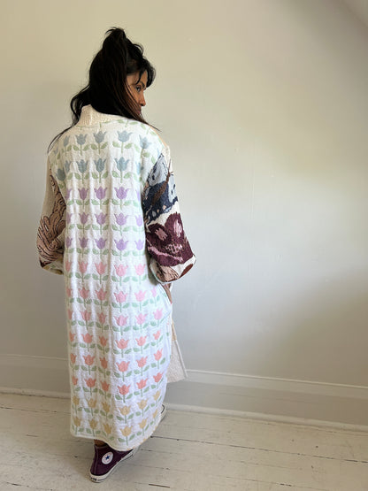 Vivianne Jacket with Upcycled Woven Throw Patchworked Size M/L #VIVT4