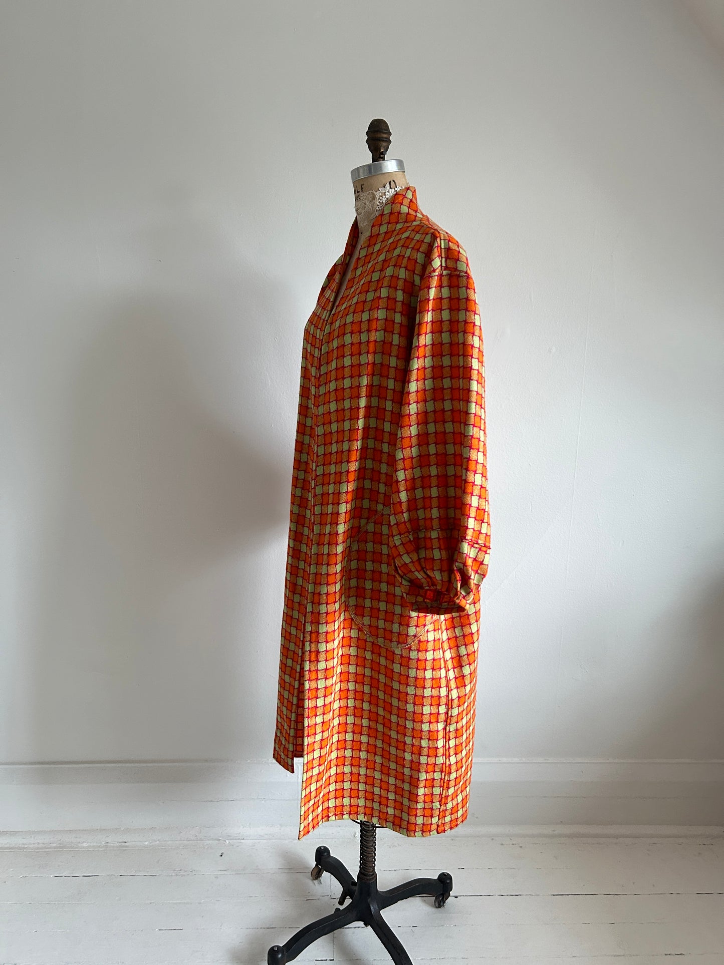 Vivianne Duster Jacket with Upcycled Vintage Deadstock Lightweight Wool Size M/L #CVDWML57
