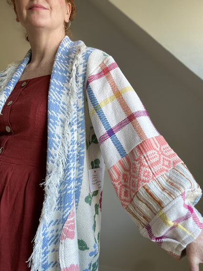 Vivianne Jacket with Upcycled Woven Throw Patchworked Size S/M #VIVT7