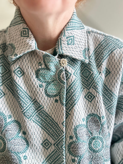 Trench with Vintage Throw Blankets Size M/L #TRENCHML108