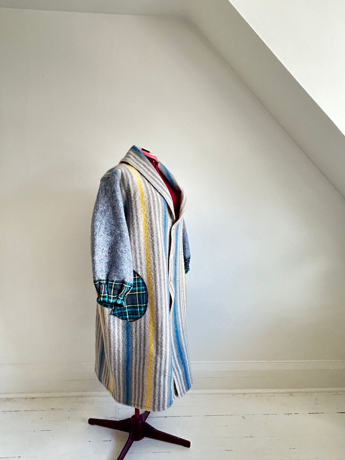 Vivianne Duster with Upcycled Vintage Wool & Textiles Blanket Size 3X #CVDW23X54