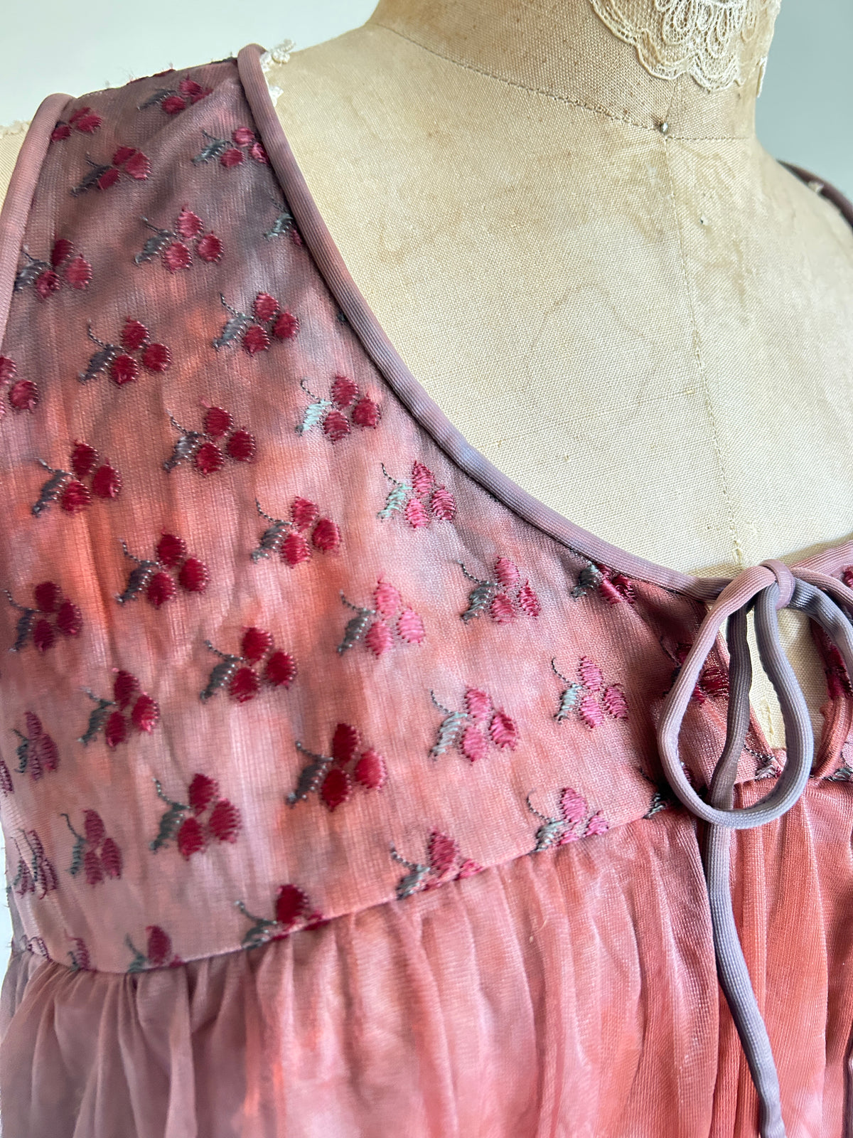 Vintage Hand Dyed Romantic 2 Piece Set Size S #VIN15