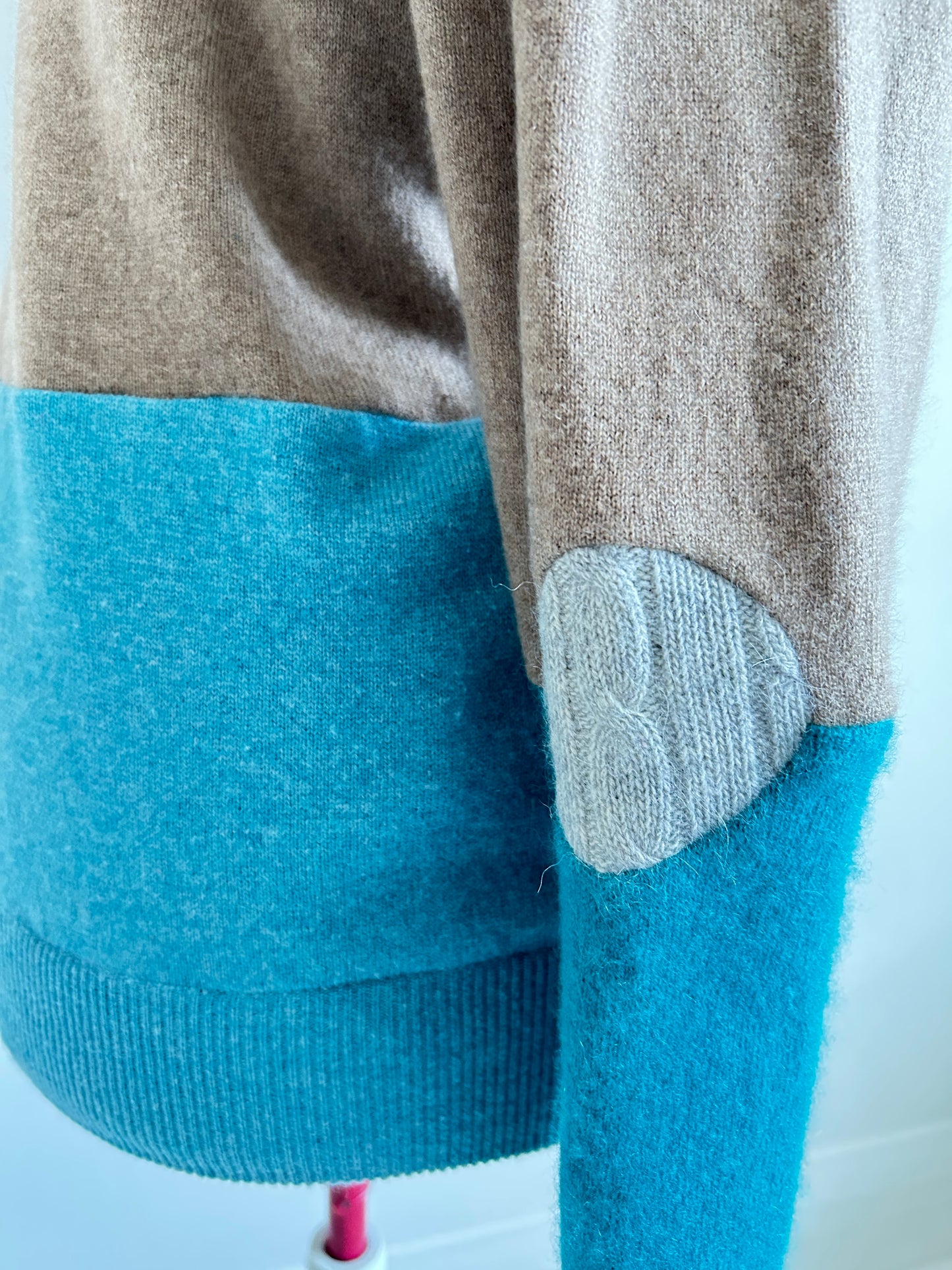 Abstract Art Patched Upcycled Cashmere Sweater XL/2X #CASX2X26