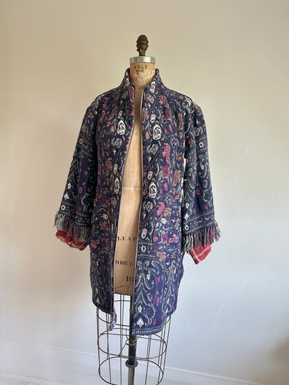 Billie Zip Up Jacket with Upcycled Throw Blankets Size XS/S #BILLJXSS