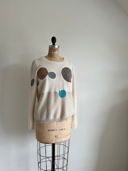 Abstract Art Patched Upcycled Cashmere Sweater L/XL #ART16