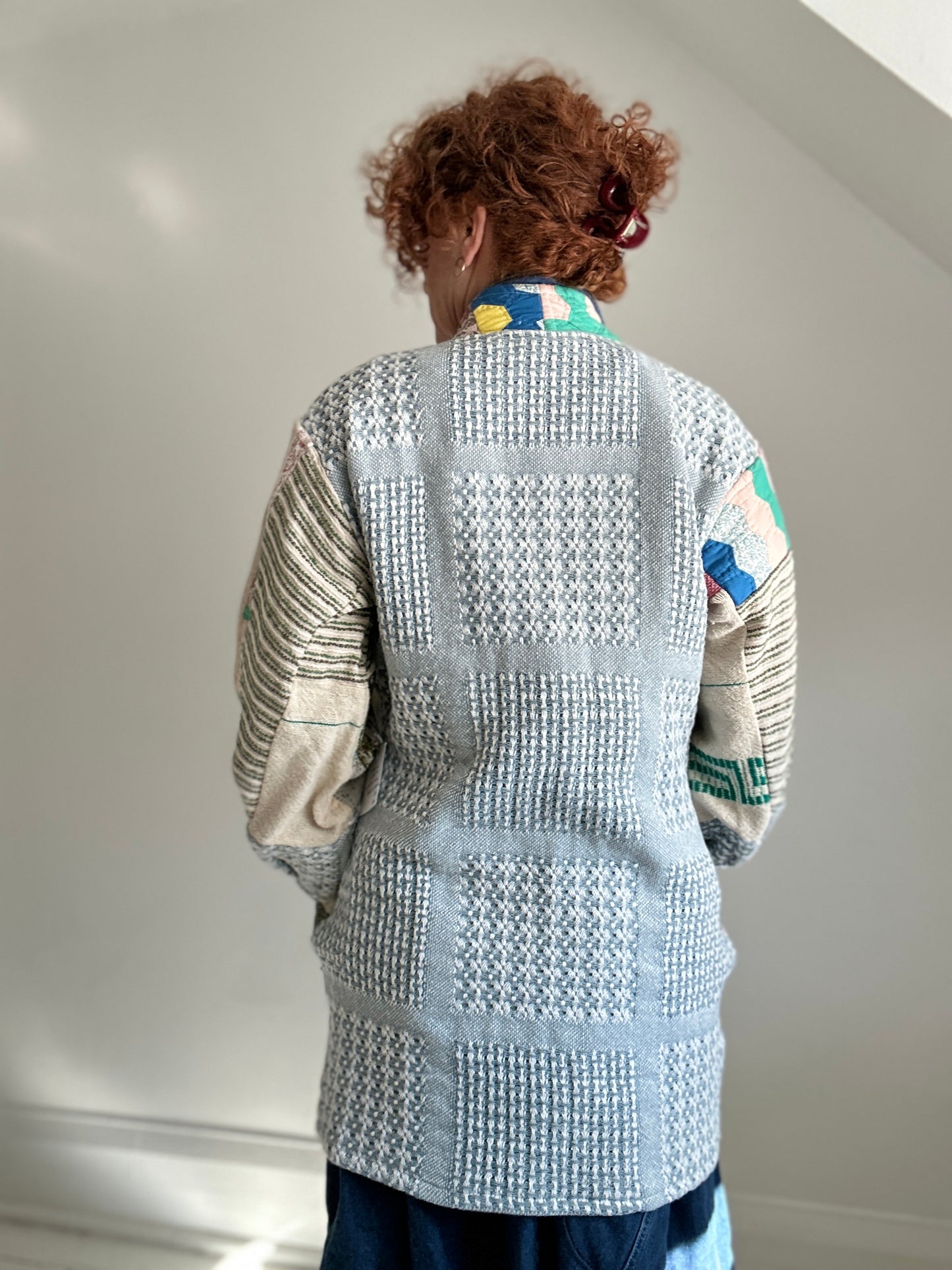 Vivianne Jacket with Upcycled Woven Throw Patchworked Size S/M #VIVT8
