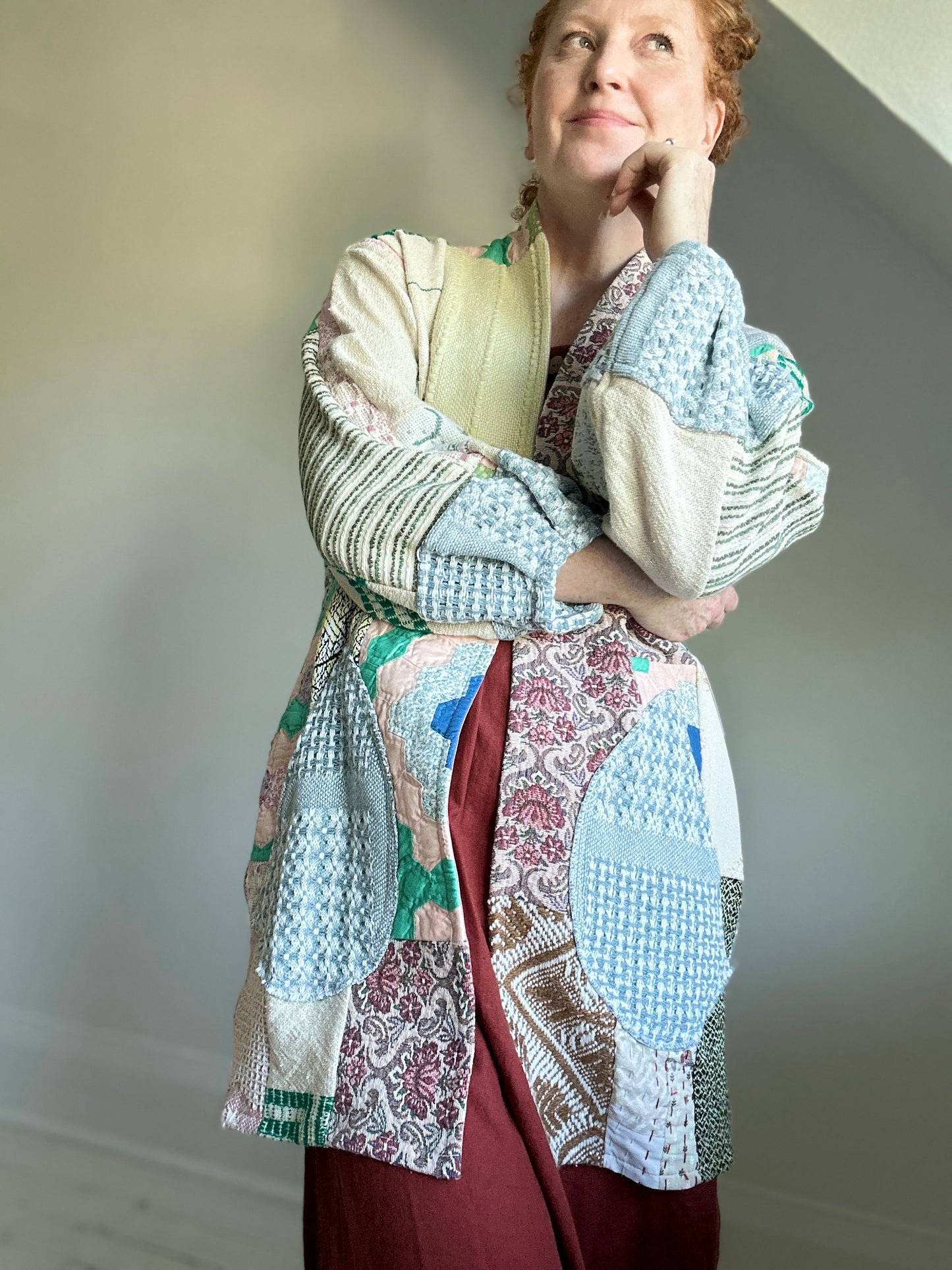 Vivianne Jacket with Upcycled Woven Throw Patchworked Size S/M #VIVT8