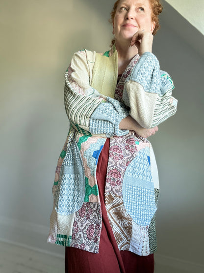 Vivianne Jacket with Upcycled Woven Throw Patchworked Size S/M #VIVT8