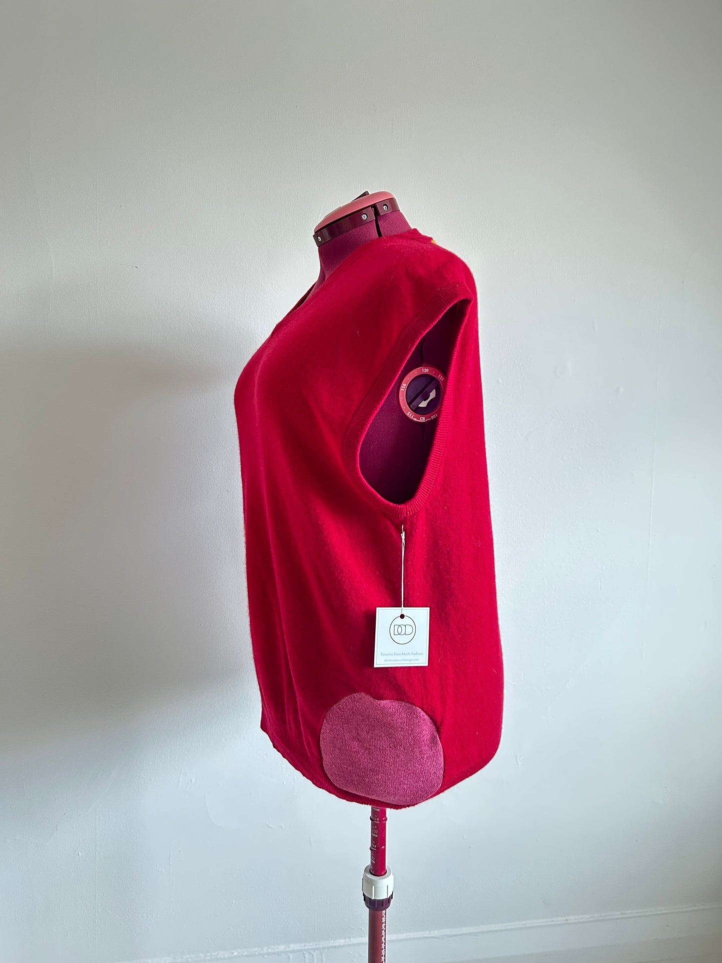 Abstract Art Patched Upcycled Cashmere Vest Size 3X/4X #CAV34X31