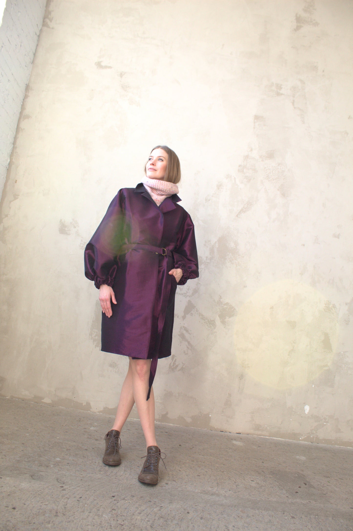 Edit Trench with Lightweight Tafetta Orchid Sizes XS-3X #CTEOR