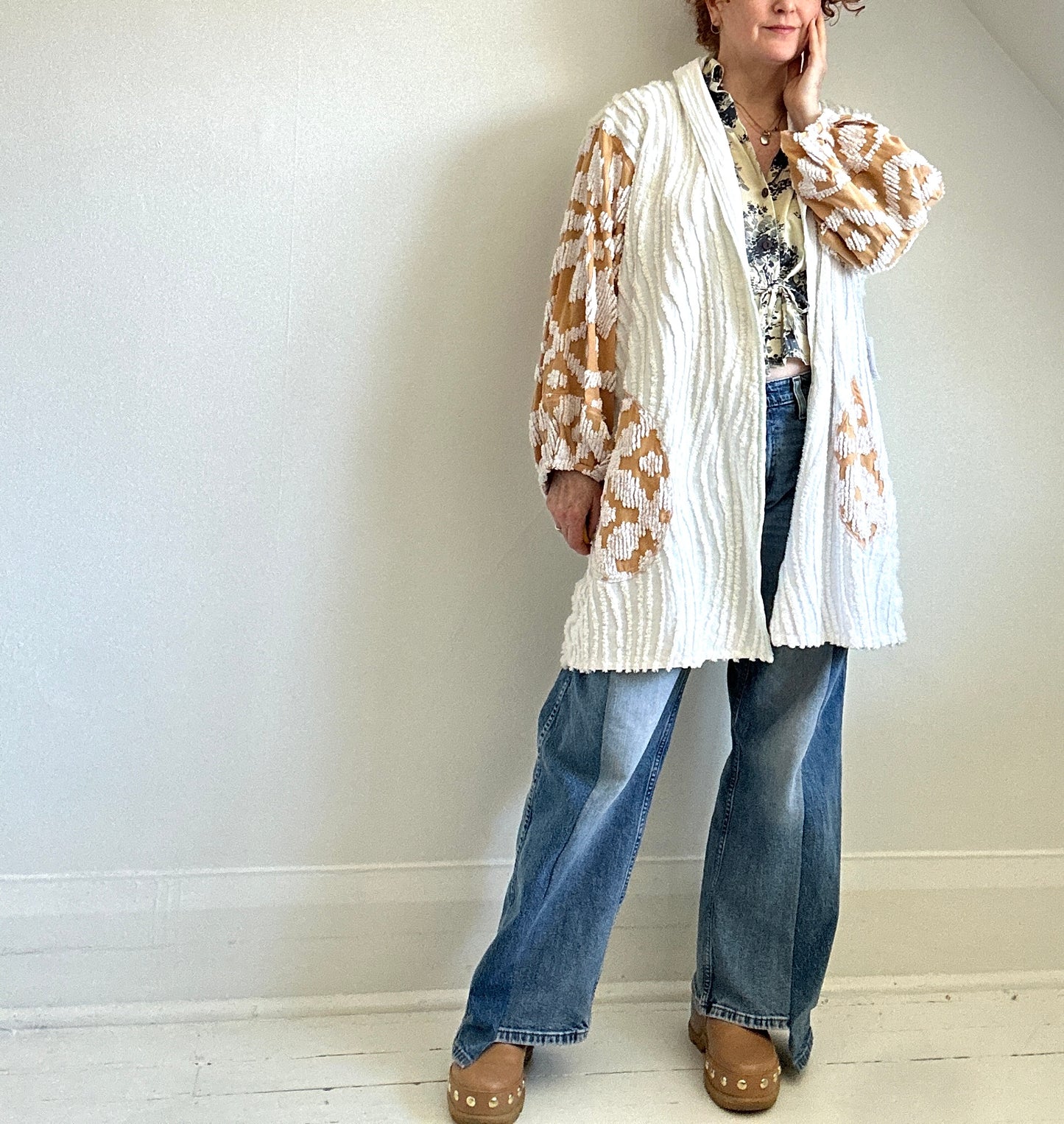 Vivianne Jacket with Upcycled Vintage Chenille Size XL/2X #CVJCHX2X20