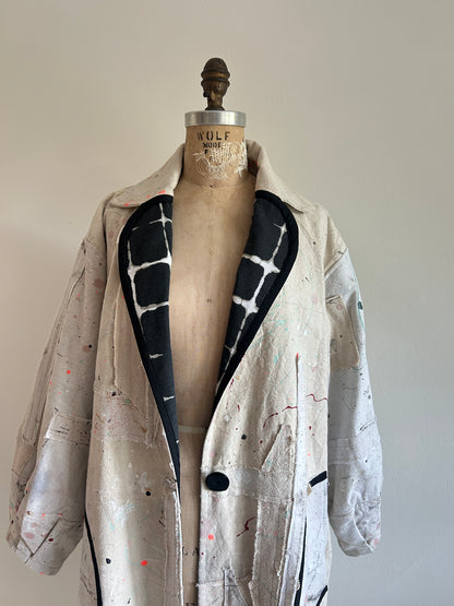 Trench with Upcycled Painters Drop Cloths Size XL/2X #TRENCHPX2X1