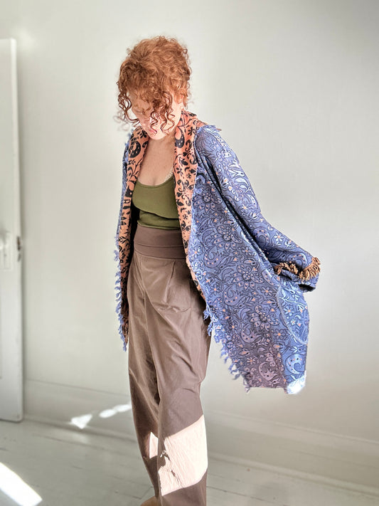 Vivianne Jacket with Upcycled Throw Blanket Size 2X/3X #CVJT23X24