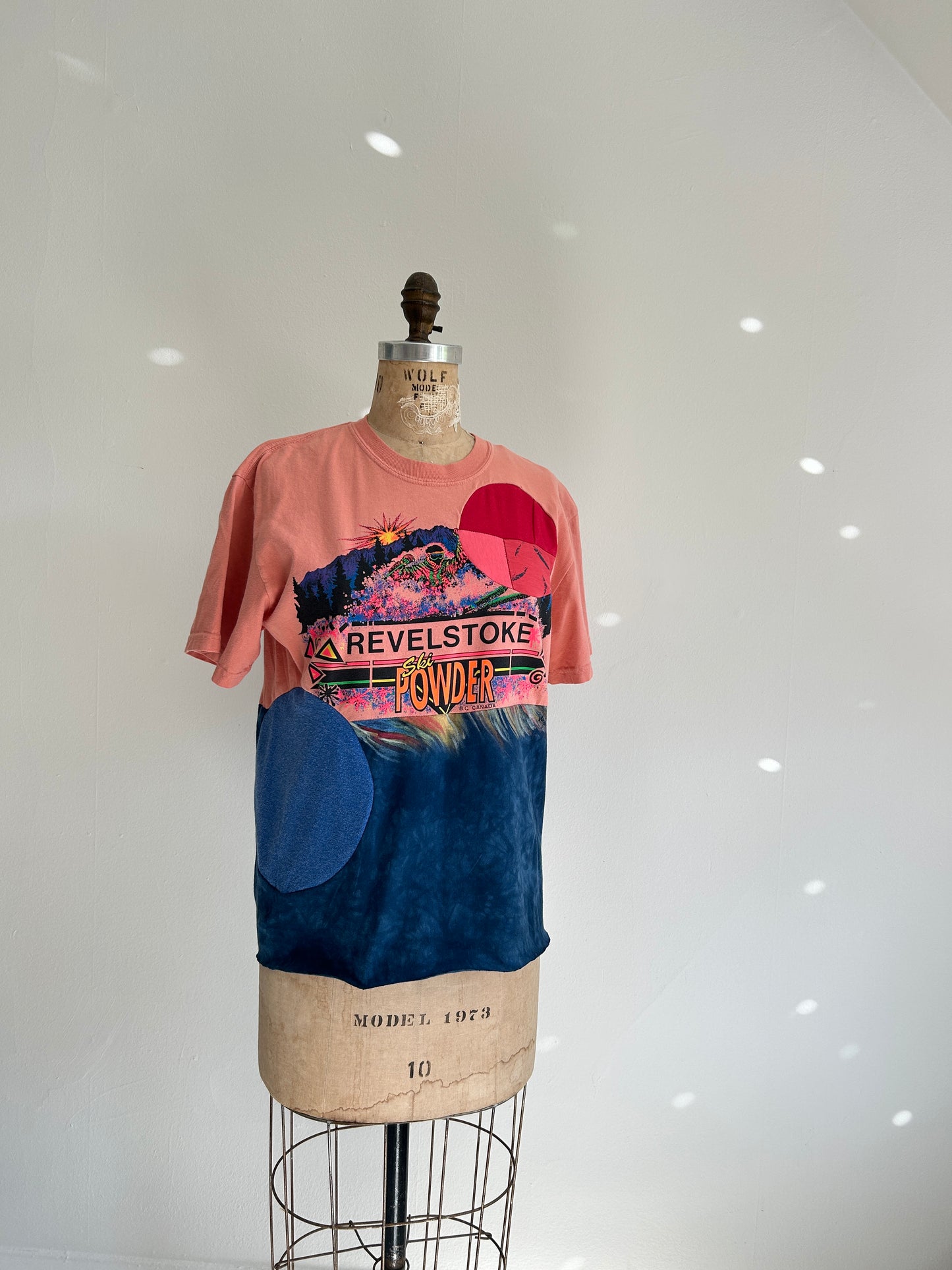 Reworked Preloved Revelstoke BC Canada Souvenir Tshirt - Circle Series Size S/M #TSHIRT16