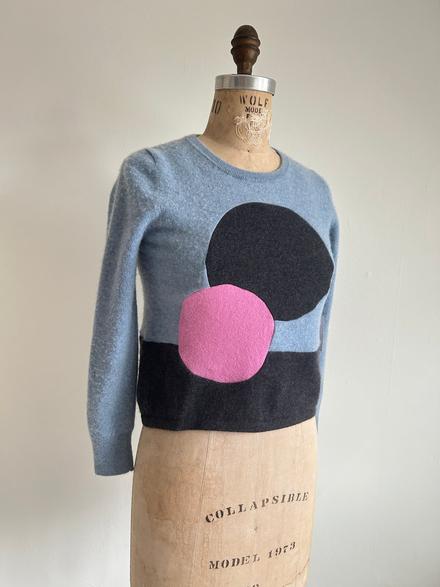 Abstract Art Patched Upcycled Cashmere Size XS/S #CASXSS12