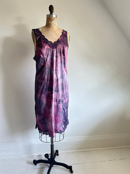 Hand Dyed Vintage Slip Dress Size L #VIN10