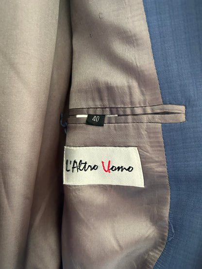 Cropped Upcycled L’Altro Vomo Blazer with Denim Belt Size L/XL #BLAZLXL4