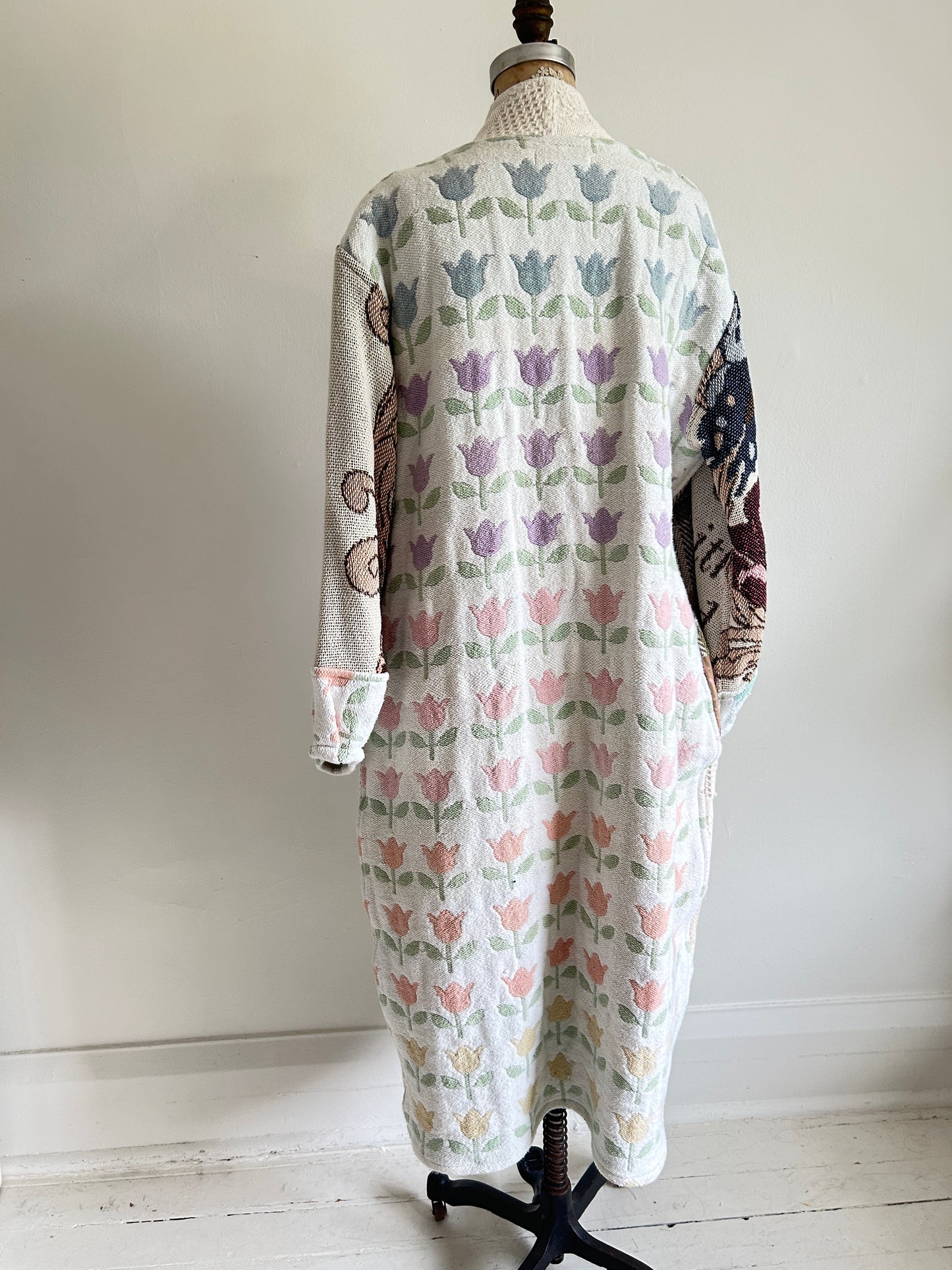 Vivianne Jacket with Upcycled Woven Throw Patchworked Size M/L #VIVT4