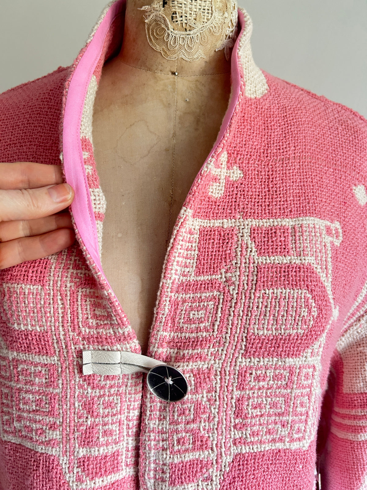 Vivianne Cropped Jacket with Upcycled Throw Blanket M/L #CVCTML7