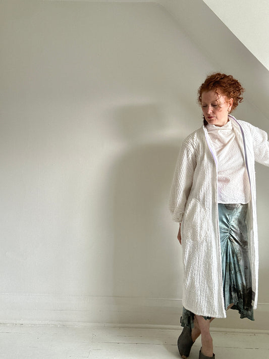 Vivianne Duster with Upcycled Vintage Chenille Size S/M #CVDCHSM109