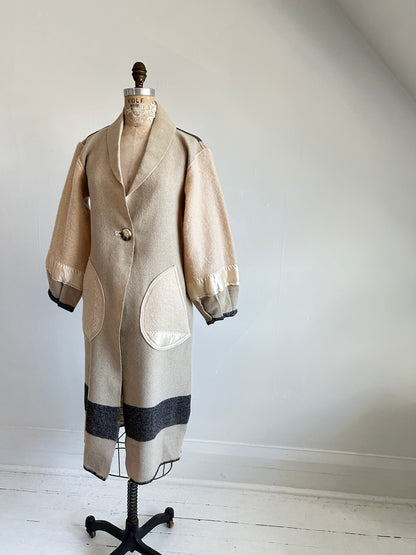 Vivianne Duster with Upcycled Horn Bros. Vintage Wool Blanket Size XS/S #CVDWXSS48