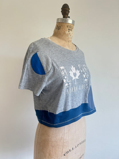 Reworked Preloved Canada Iron On Tshirt - Circle Series Size S/M #TSHIRT11
