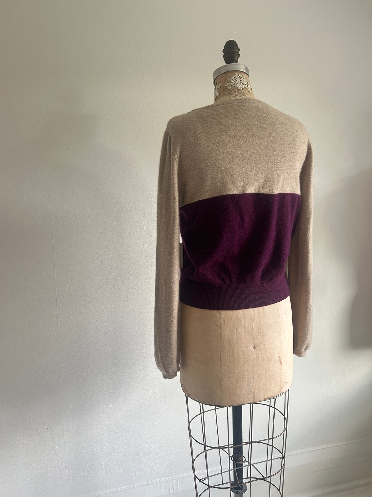 Needlefelted, Embroidered and Circle Patched Confetti Cashmere Sweater XL/2X #CASHSM2