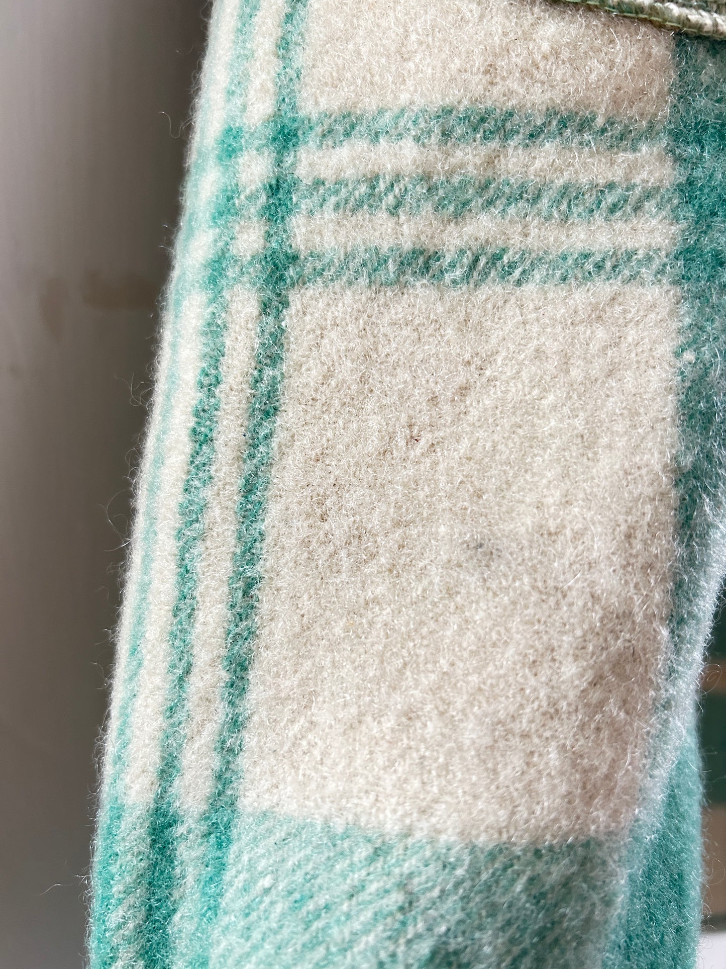 Vivianne Duster with Upcycled Vintage Wool Blanket & Handmade Ceramic Button Size XL/2X #CVDWX2X13