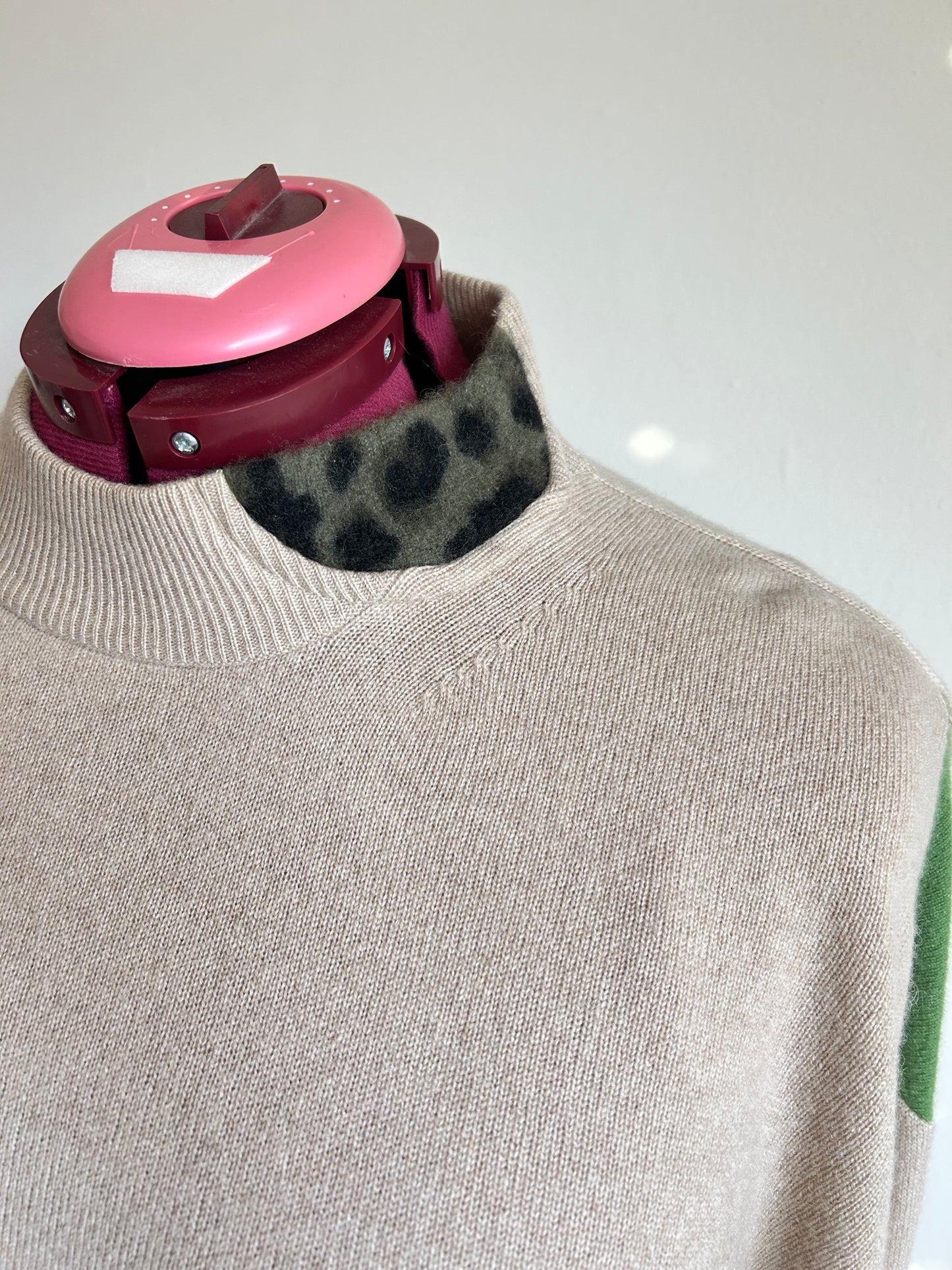 Abstract Art Patched Upcycled Cashmere Sweater 3X Tall #CAS3X4