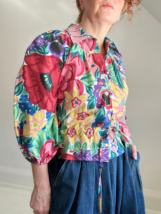 Jorgen Blouse - One of a Kind Upcycled Buttondown Size S/M & 2X/3X #JOR16