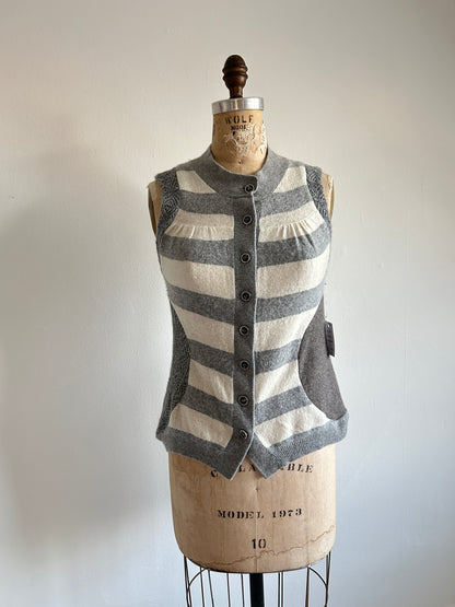 Abstract Art Patched Upcycled Cashmere Vest Size XS/S #CAVXXS22