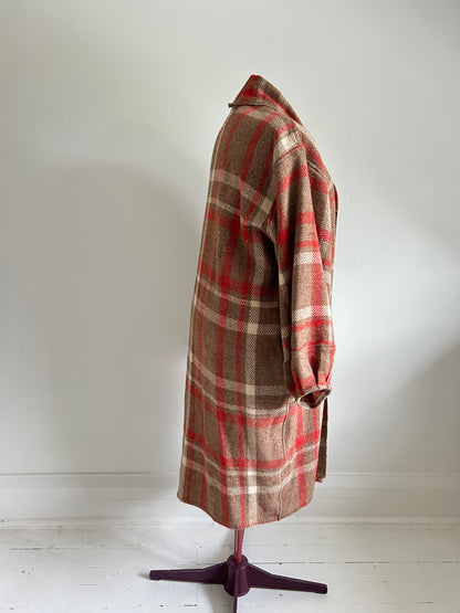 Vivianne Duster with Upcycled Vintage Wool Blanket Size 2X/3X #VIVW21