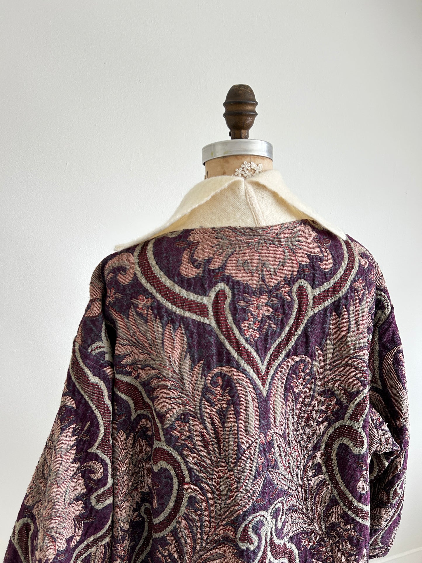 Vivianne Duster with Upcycled Vintage Icelandic Wool & Throw Blanket Size 2X/3X #CVDW23X63