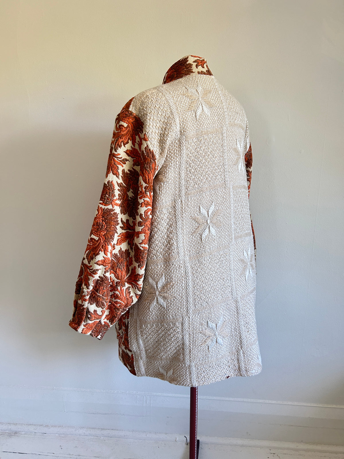 Vivianne Jacket with Upcycled Vintage Coverlet & Throw Blanket 2X/3X #CVJT23X1