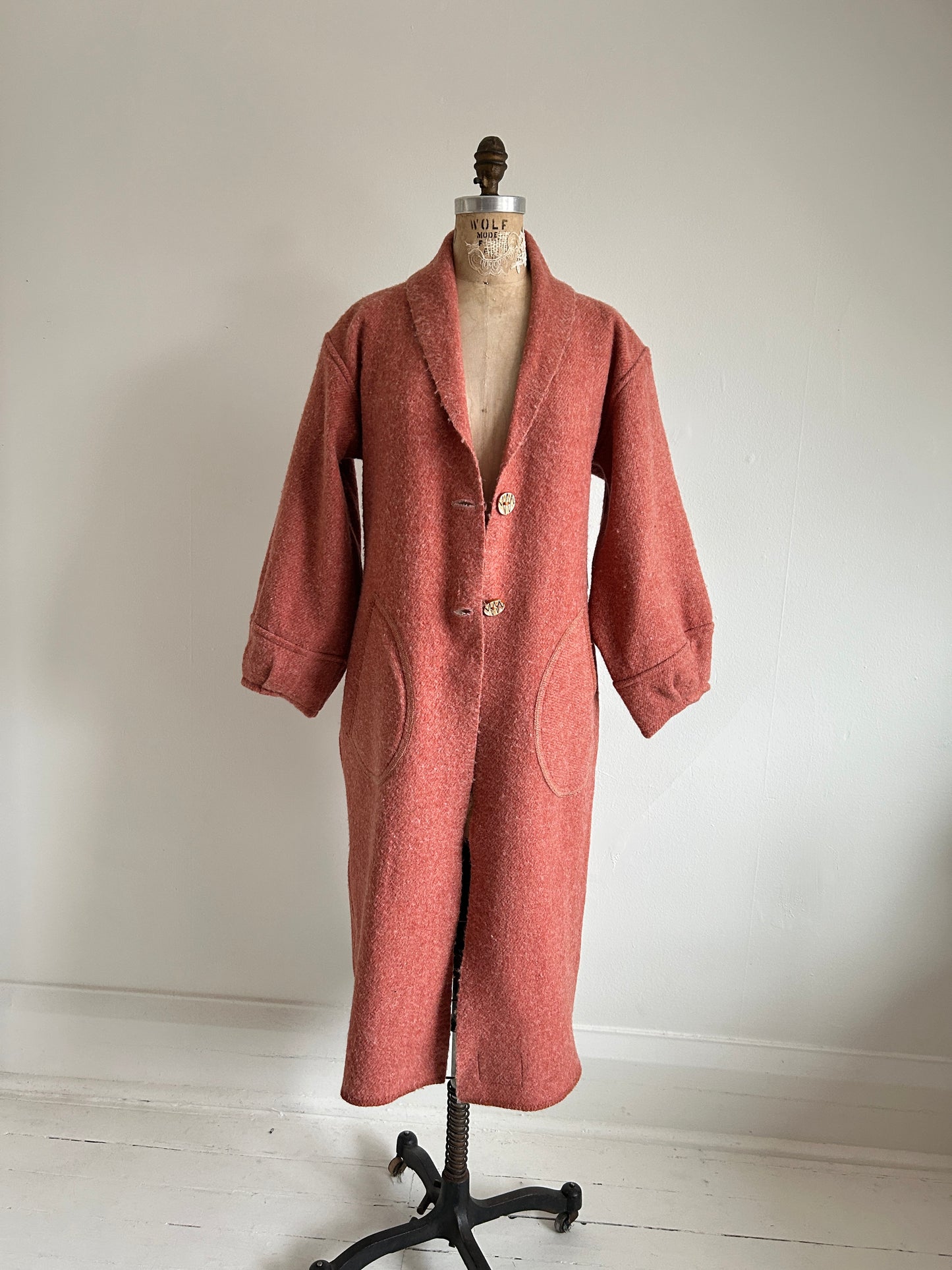 Vivianne Duster with Upcycled Vintage Kenwood Wool Blanket Size S/M #CVDWSM59