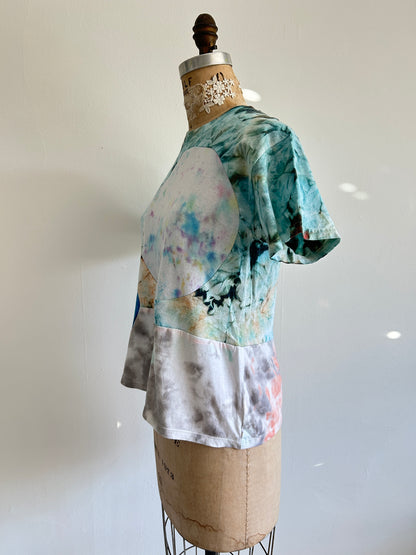 Reworked Preloved Tie Dyed Tshirt - Circle Series Size XS/S #TSHIRT4