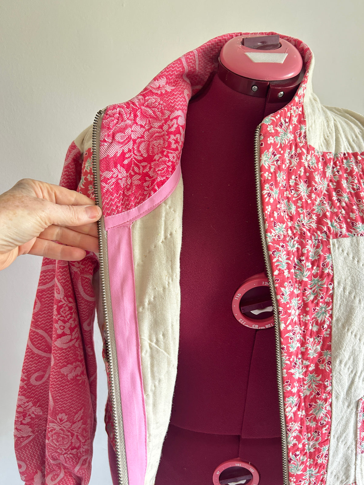 Billie Zip Up Jacket with Upcycled Vintage Butterfly Quilt Size XL/2X #BILLX2XCR1