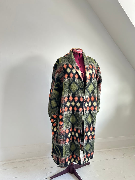 Vivianne Duster with Upcycled Vintage Blanket Size 2X/3X #CVDW23X55