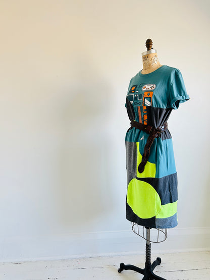 Vintage & Upcycled Tshirt Dress Size S/M #TDRESS5