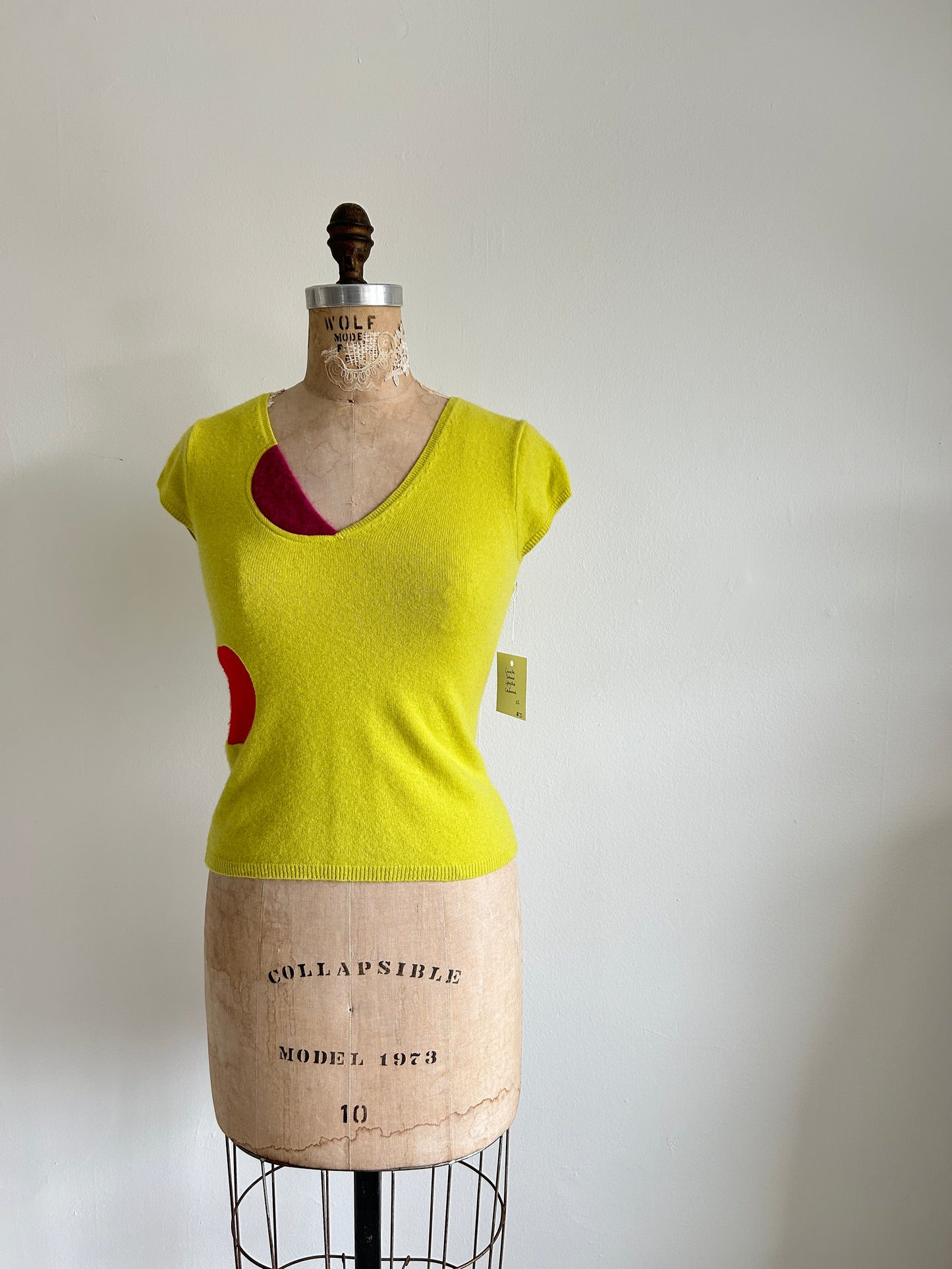 Abstract Art Patched Upcycled Cashmere  Size XS #ART1