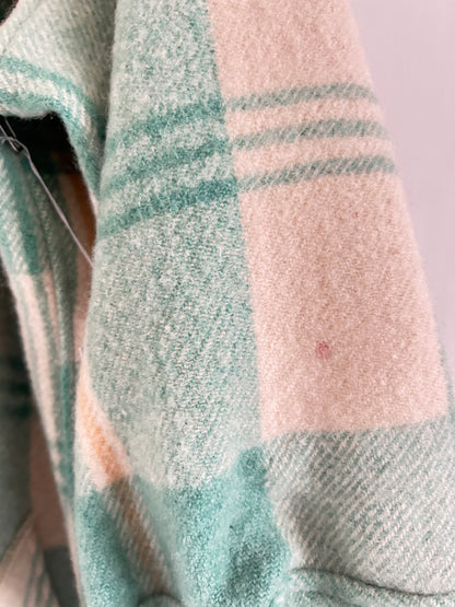 Vivianne Duster with Upcycled Vintage Wool Blanket & Handmade Ceramic Button Size XL/2X #CVDWX2X13