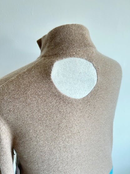 Abstract Art Patched Upcycled Cashmere Sweater XL/2X #CASX2X26