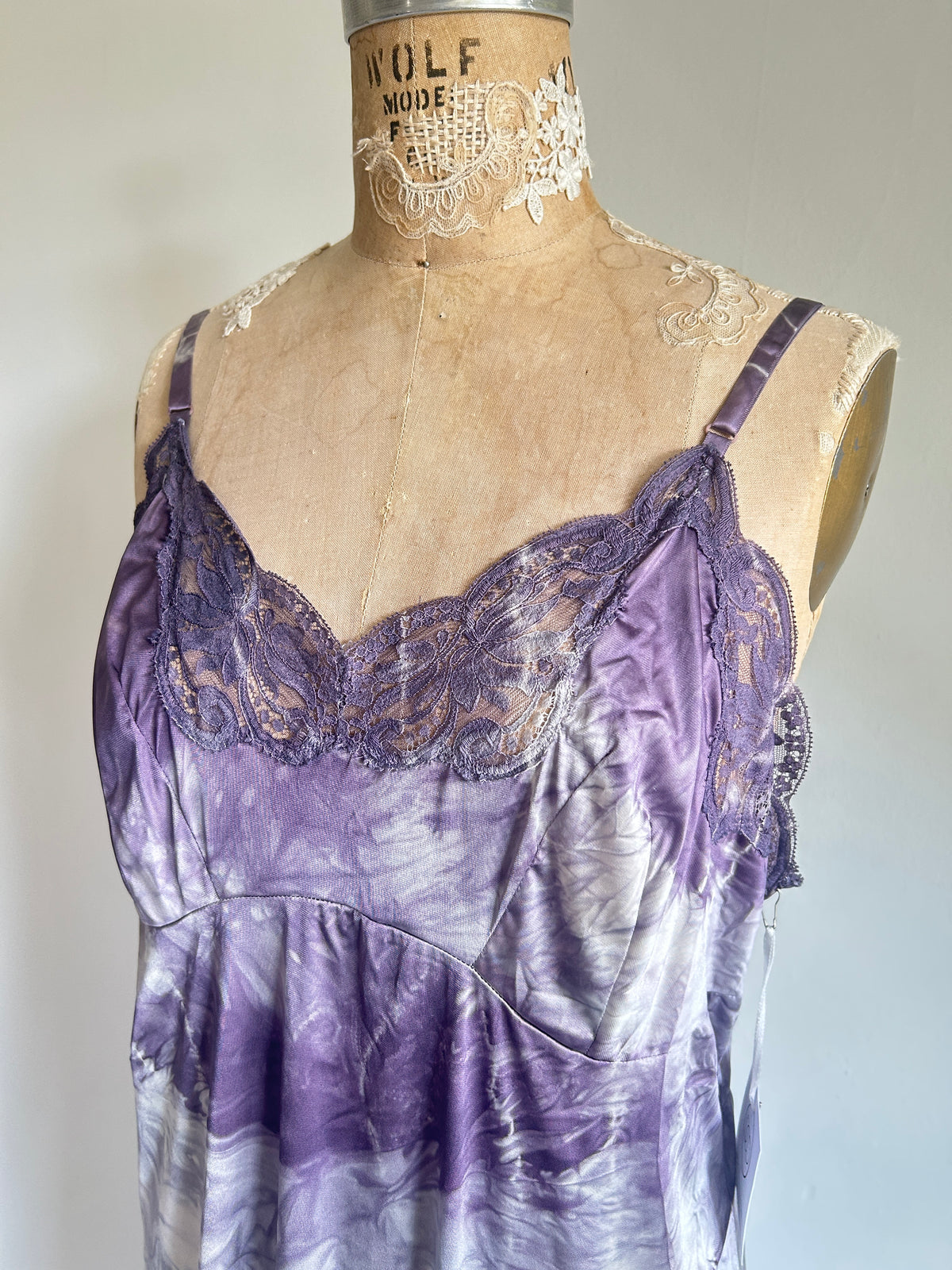 Hand Dyed Vintage Slip Dress Size XL #VIN8