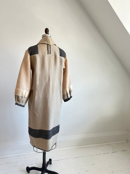 Vivianne Duster with Upcycled Horn Bros. Vintage Wool Blanket Size XS/S #CVDWXSS48