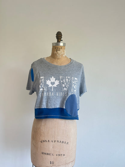 Reworked Preloved Canada Iron On Tshirt - Circle Series Size S/M #TSHIRT11
