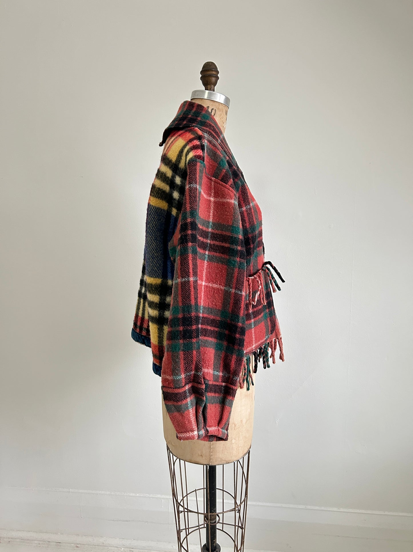 Vivianne Cropped Jacket with Upcycled Vintage Wool Size M/L #CVCWML46