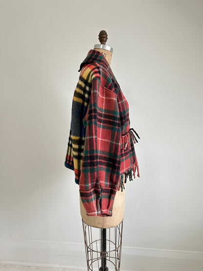 Vivianne Cropped Jacket with Upcycled Vintage Wool Size M/L #CVCWML46