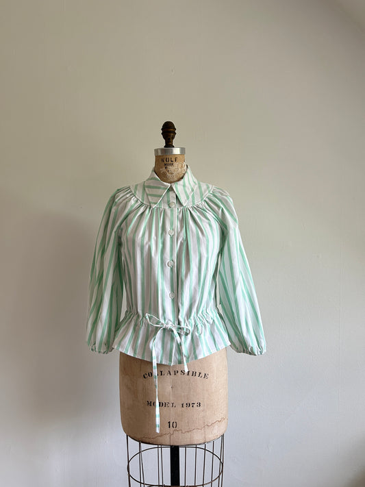 Jorgen Blouse - One of a Kind Upcycled Cotton Buttondown Size XS/S #JORXXS8